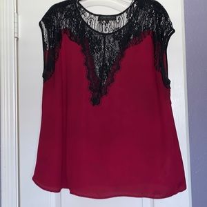 Burgundy/Lace Blouse